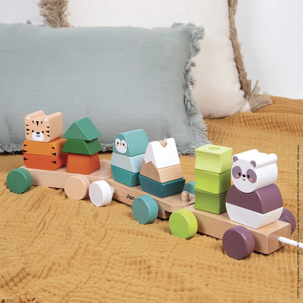 Trenino in legno - La gita degli animali