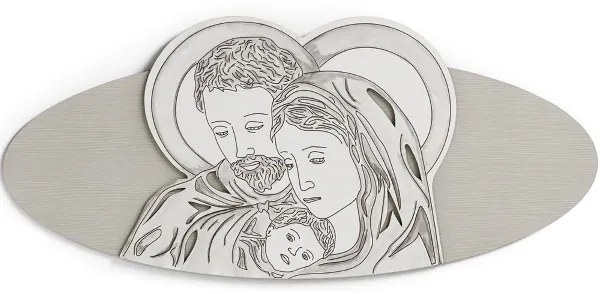 Capezzale ovale Sacra Famiglia 59x119 cm in legno laminato Modello 1