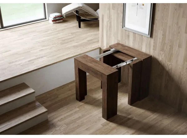 Consolle allungabile a 299 cm Allin Noce 78x47 cm con allunghe Interne