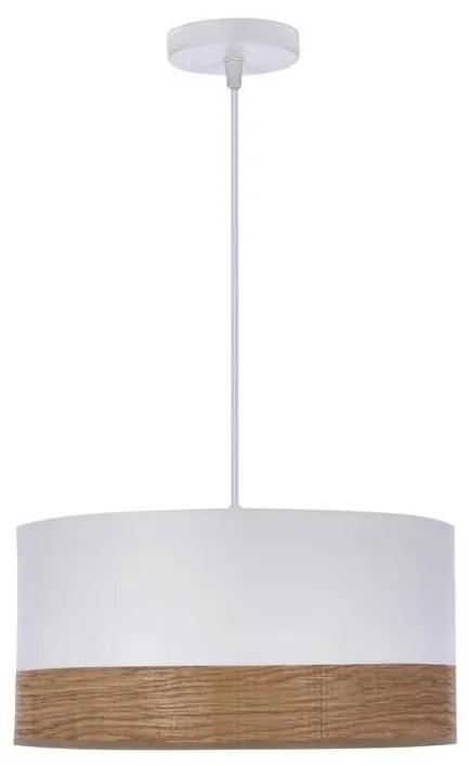 Lampadario a sospensione con filo BIANCO 1xE27/40W/230V bianco/marrone