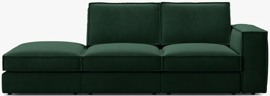 Divano Pola 2 posti con pouf in velluto – 259x103x88 cm