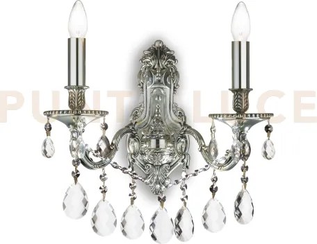 Gioconda applique a parete 2 luci attacco e14 in cristallo molato a...