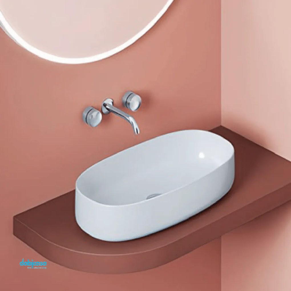 The ArtCeram "Cognac" Lavabo D'Appoggio 68x35 Bianco Lucido