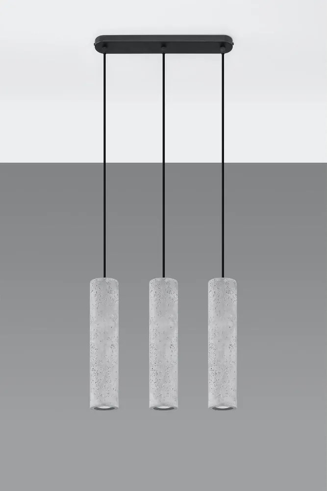 Lampadario grigio in calcestruzzo Fadre – Sollux