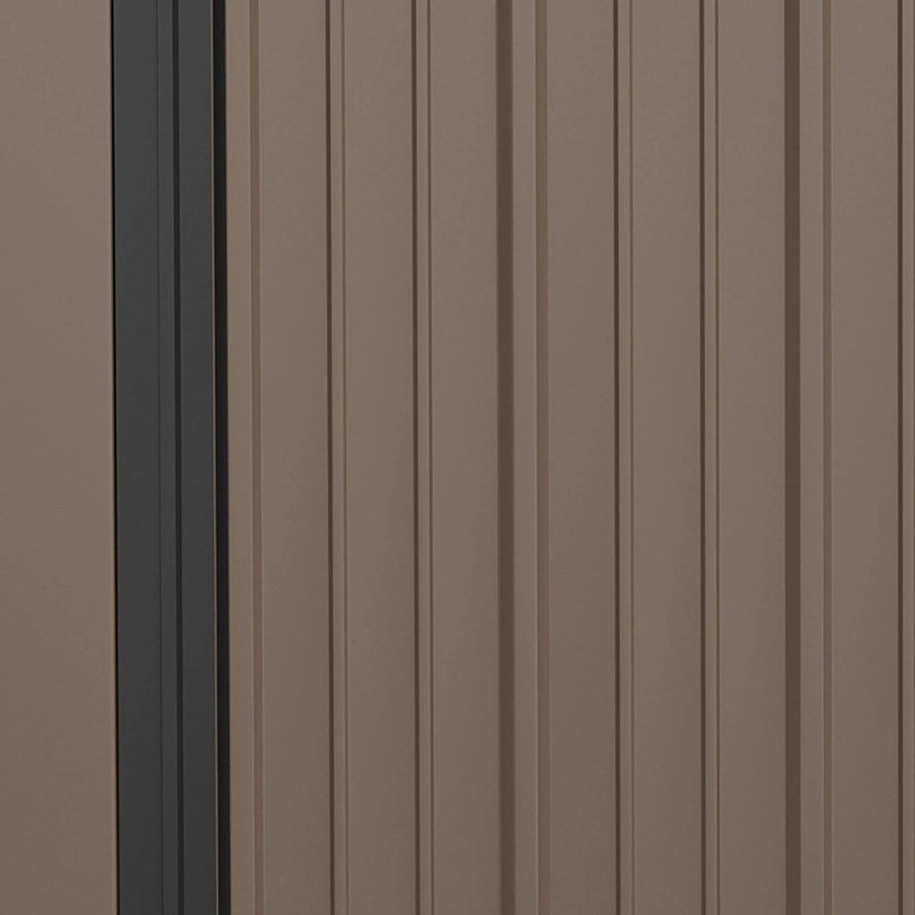 Casetta Box da Giardino 161,5x94,5x196 cm Porta Attrezzi con Catenaccio in Acciaio Marrone...