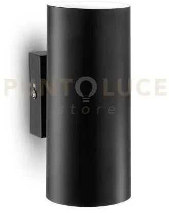 Look round applique a parete 2 luci attacco gu10 nero 15cm d.6cm la...