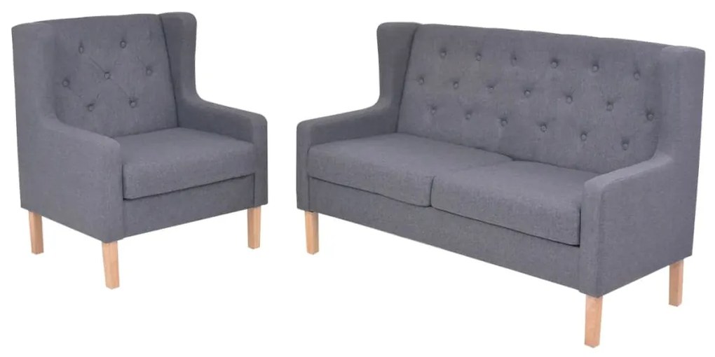 Set Divani 2 Pz İn Tessuto Grigio /