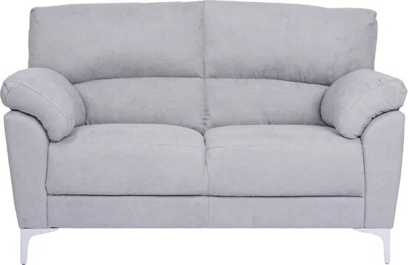 Divano in tessuto a 2 posti 146 cm braccioli imbottito GIADA Grigio Chiaro