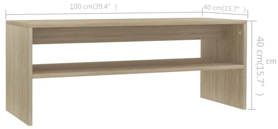 Tavolino da Salotto Rovere Sonoma 100x40x40cm Legno Multistrato