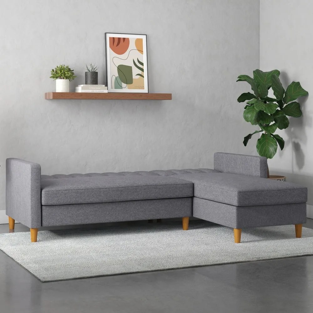 Divano letto grigio angolare Celine - Støraa