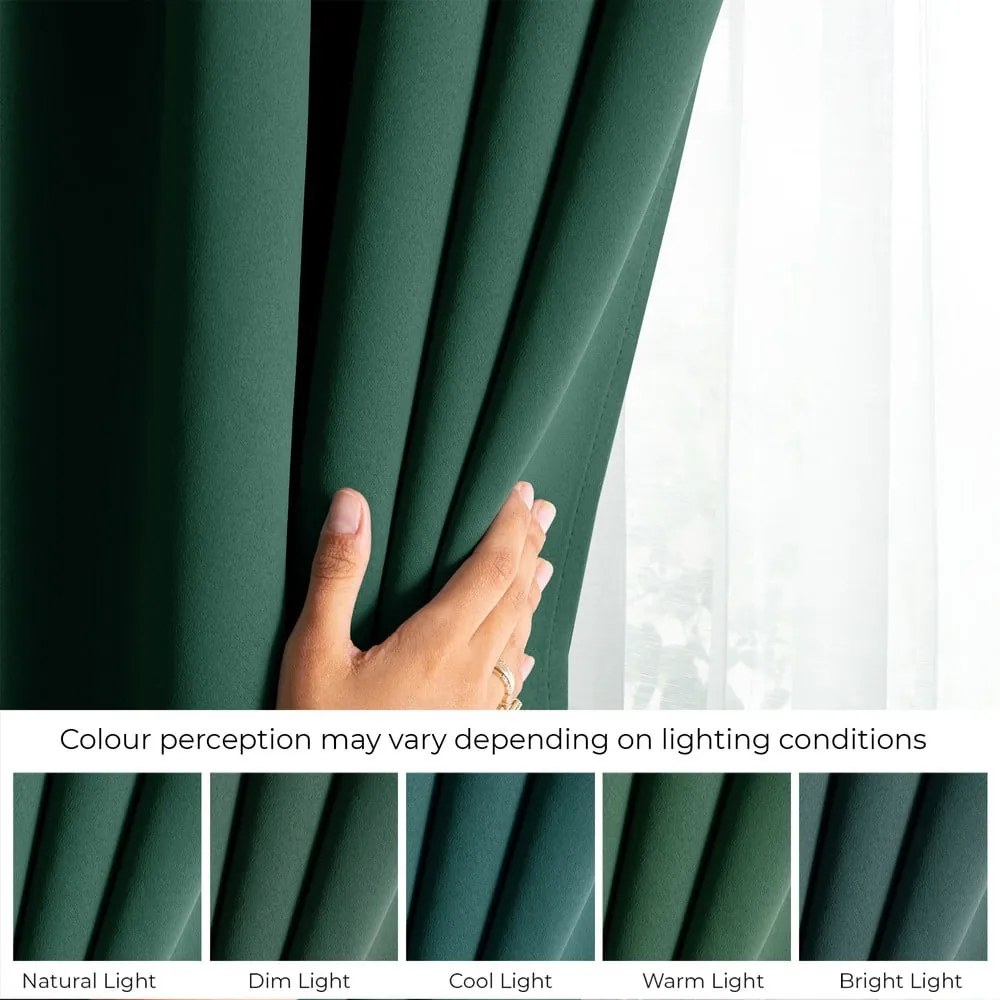 Tenda parzialmente oscurante verde scuro 140x245 cm Kierra – Restilo