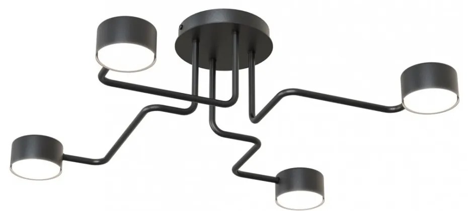Lampada da soffitto in acciaio KURAGE 4 nera 4xGX53 Colore del corpo Nero