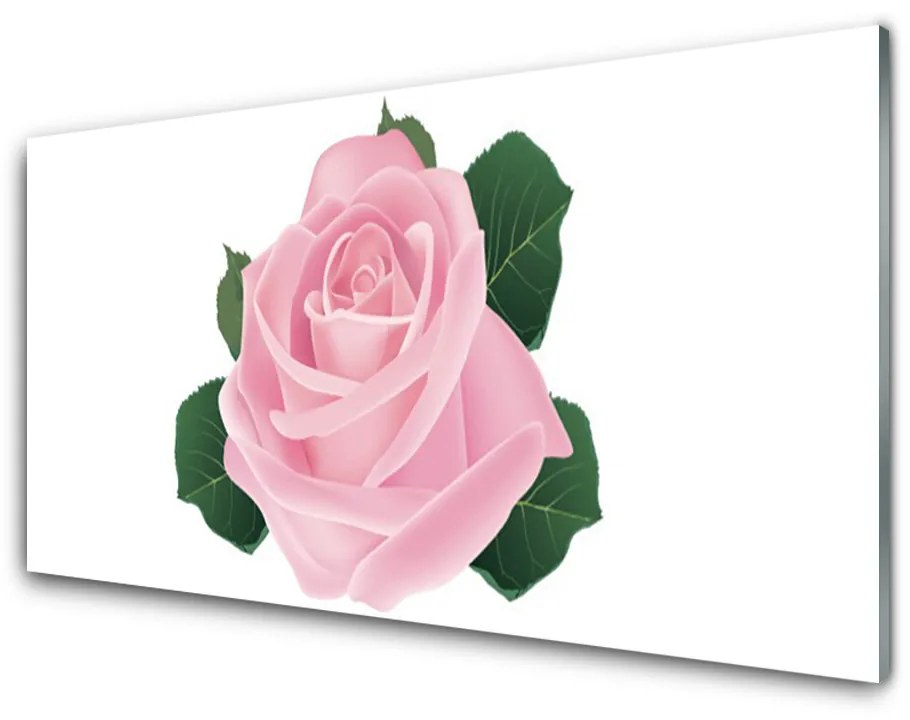 Quadro di vetro Fiore di rosa pianta naturale 100x50 cm