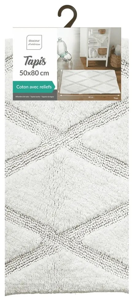 Tappetino per il bagno bianco 50x80 cm Thais – douceur d'intérieur