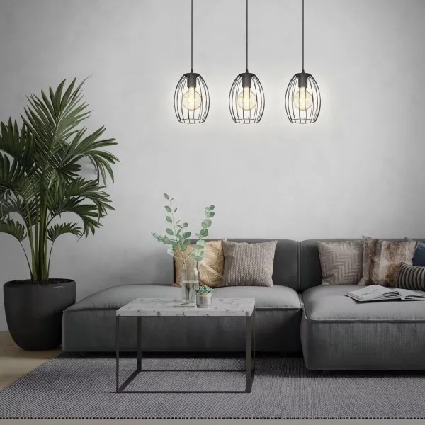 Brilo - Lampadario a sospensione con filo WAKTU 3xE27/60W/230V albero di caucciù