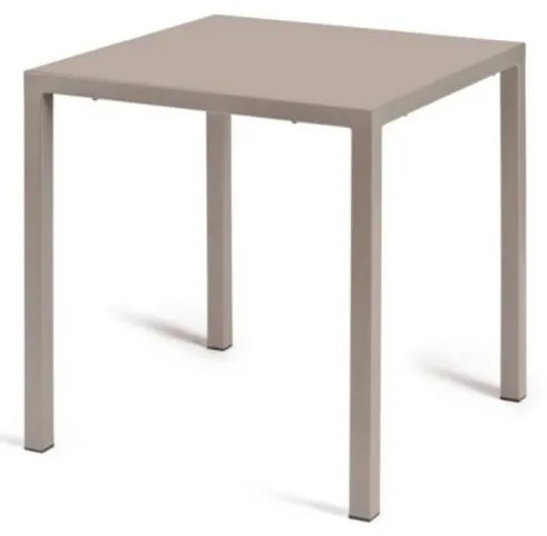 Tavolo MARSIGLIA in metallo tortora 70×70 cm, impilabile
