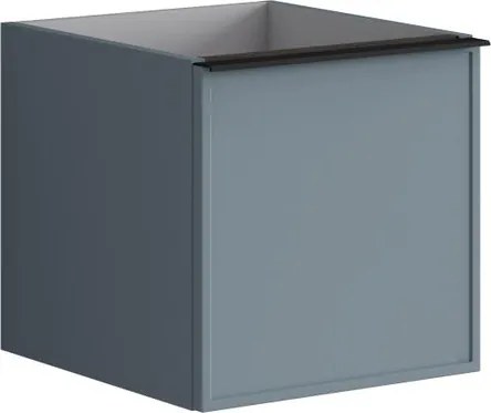 Cassettiera Pixel con 1 cassetto frontale Frame laccato opaco indaco e maniglia alluminio nero opaco L.40 H.40 P.45,5 cm.