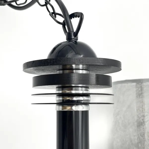 Lampadario a catena ROSA 3xE27/60W/230V nero/grigio