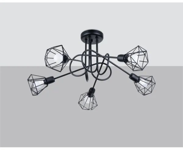 Sollux SL.1110 - Lampadario a stelo ARTEMIS 5xE14/40W/230V nero