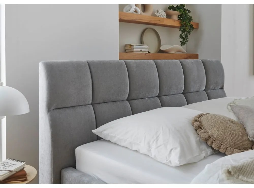 Letto matrimoniale imbottito grigio rete non inclusa 180x200 cm Canyon – Meise Möbel
