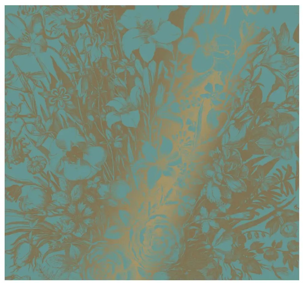 KEK Amsterdam Carta da parati panoramica Engraved Flowers Gold 9 - L