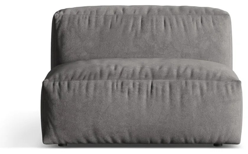 Parte divano componibile grigio (solo con parte centrale) con rivestimento in velluto Martina – Micadoni