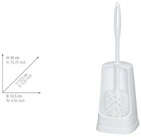 WENKO 19607100 - Spazzola per WC SIMPLE 12,5x40 cm bianca