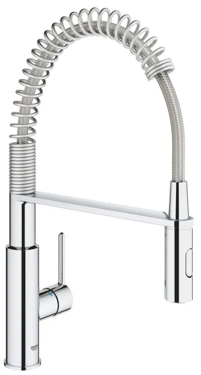 Rubinetto da cucina a sfilare Get Clova argento cromato lucido GROHE