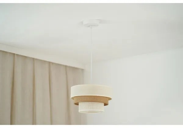 Brilagi - Lampadario a cavo DENVER LUNETA 1xE27/15W/230V Ø25 beige/marrone/crema