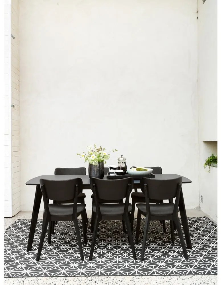 Sedia da pranzo in rovere nero con seduta grigio scuro Cato - Rowico