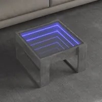 Tavolino Salotto con LED Infinity Grigio Cemento 50x53x30 cm 847626