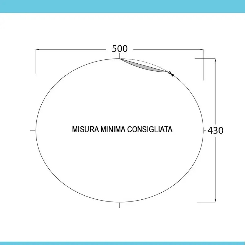 Lavabo da incasso soprapiano ovale 56x47,5 cm in ceramica lucida