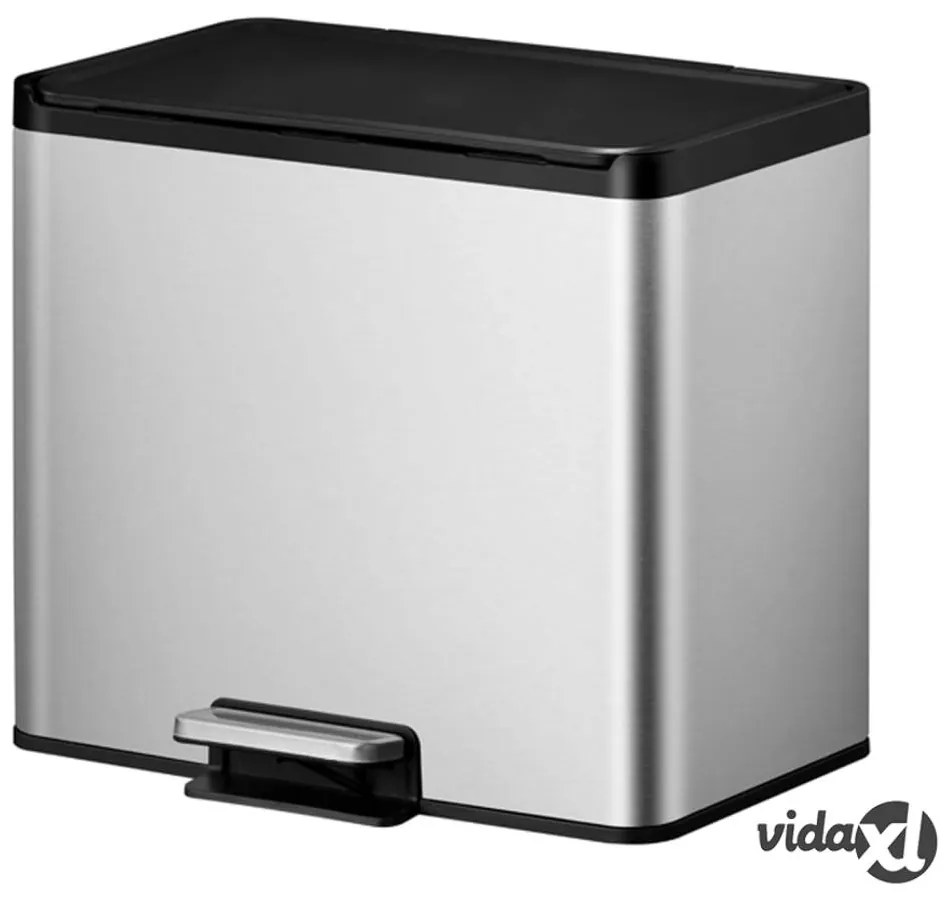 EKO Pattumiera a Pedale Essential 3x9 L Argento Opaco