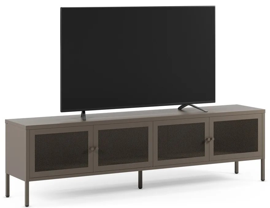 Mobile TV grigio in metallo 160x50x35 cm Fayna – Marckeric