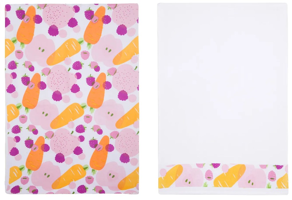 Set 2 strofinacci cucina carote 50x70 cm cotone