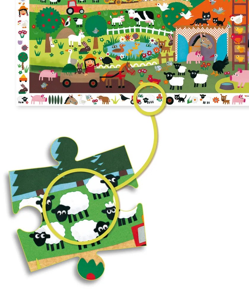 Un puzzle di osservazione - fattoria - 35 pezzi