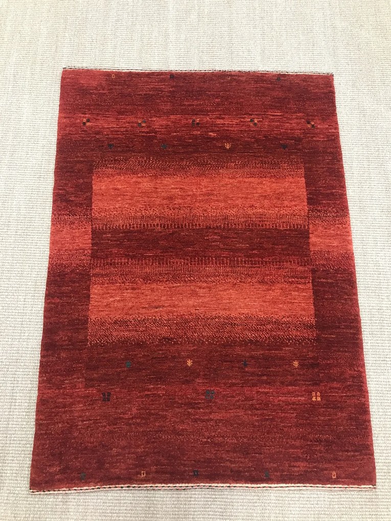 Loribaft Tappeto 110x80 Rosso (Iran) Annodato A Mano