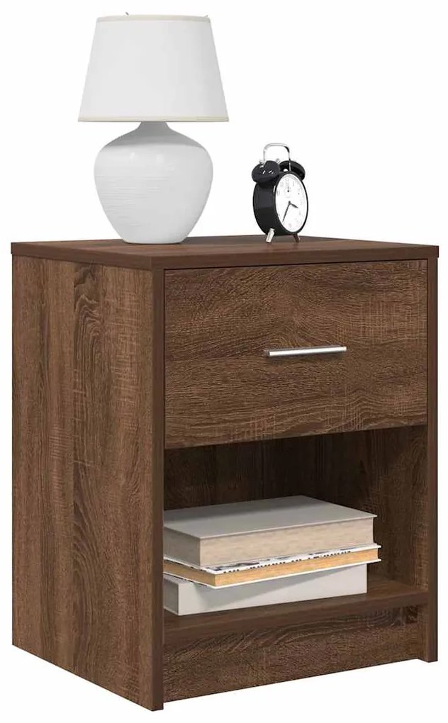 Comodini 2 Pz Con Cassetto Rovere Marrone 40x34x50 Cm /