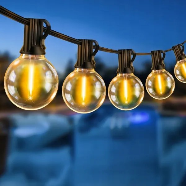 Catena luminosa da esterno a LED dimmerabile 25xE12/1W/24/230V 17,5 m IP65 nera + telecomando