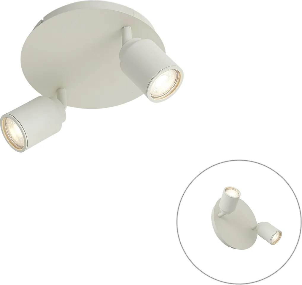 Faretto da bagno moderno beige 2 luci IP44 - Ducha