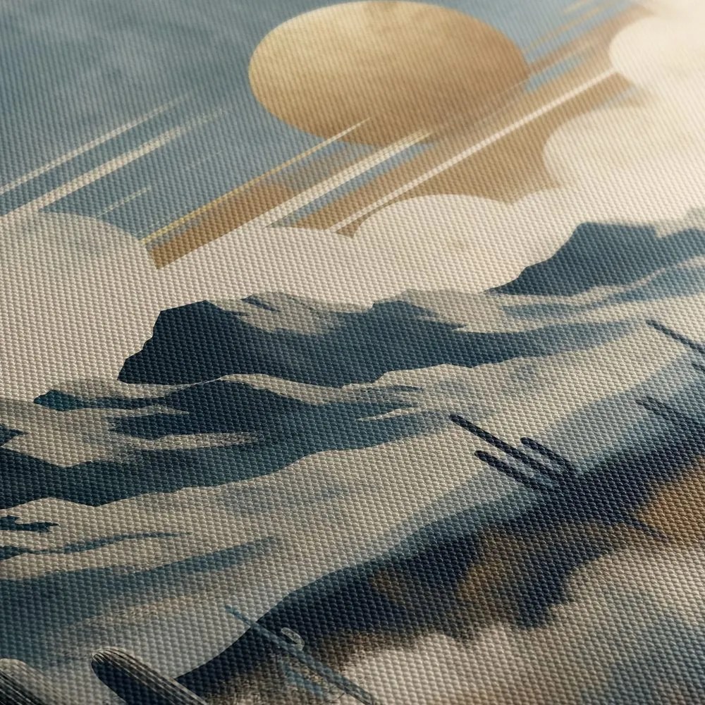 Quadro su tela – Deserto sotto sole dorato