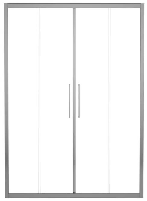 Porta doccia scorrevole Record L 146 x H 195cm, Sp. 6 mm in vetro vetro senza finitura / trasparente profilo cromo