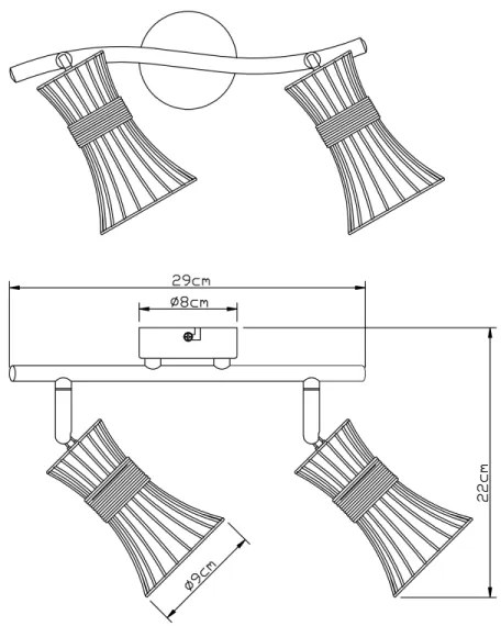 Globo 54814-2 - Luce Spot PURRA 2xE14/40W/230V