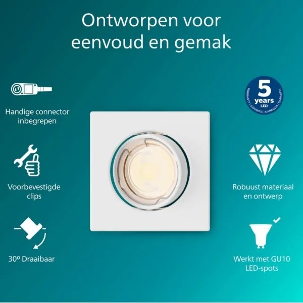 Philips - Faretto da incasso PERIDOT 1xGU10/7W/230V bianco