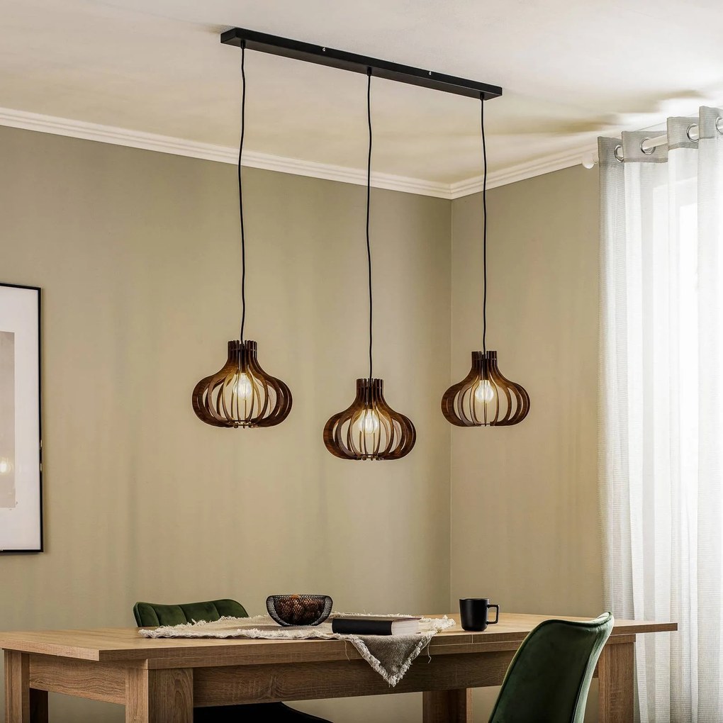 Lampada a sospensione Lawenta Lindby, dimmerabile, Nero, Soggiorno / Sala da pranzo, Metallo, Moderno, Lampada a sospensione