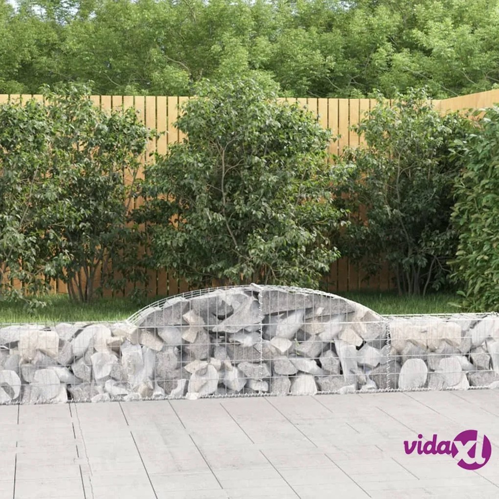 vidaXL Cesti Gabbioni ad Arco 17 pz 300x30x40/60 cm Ferro Zincato