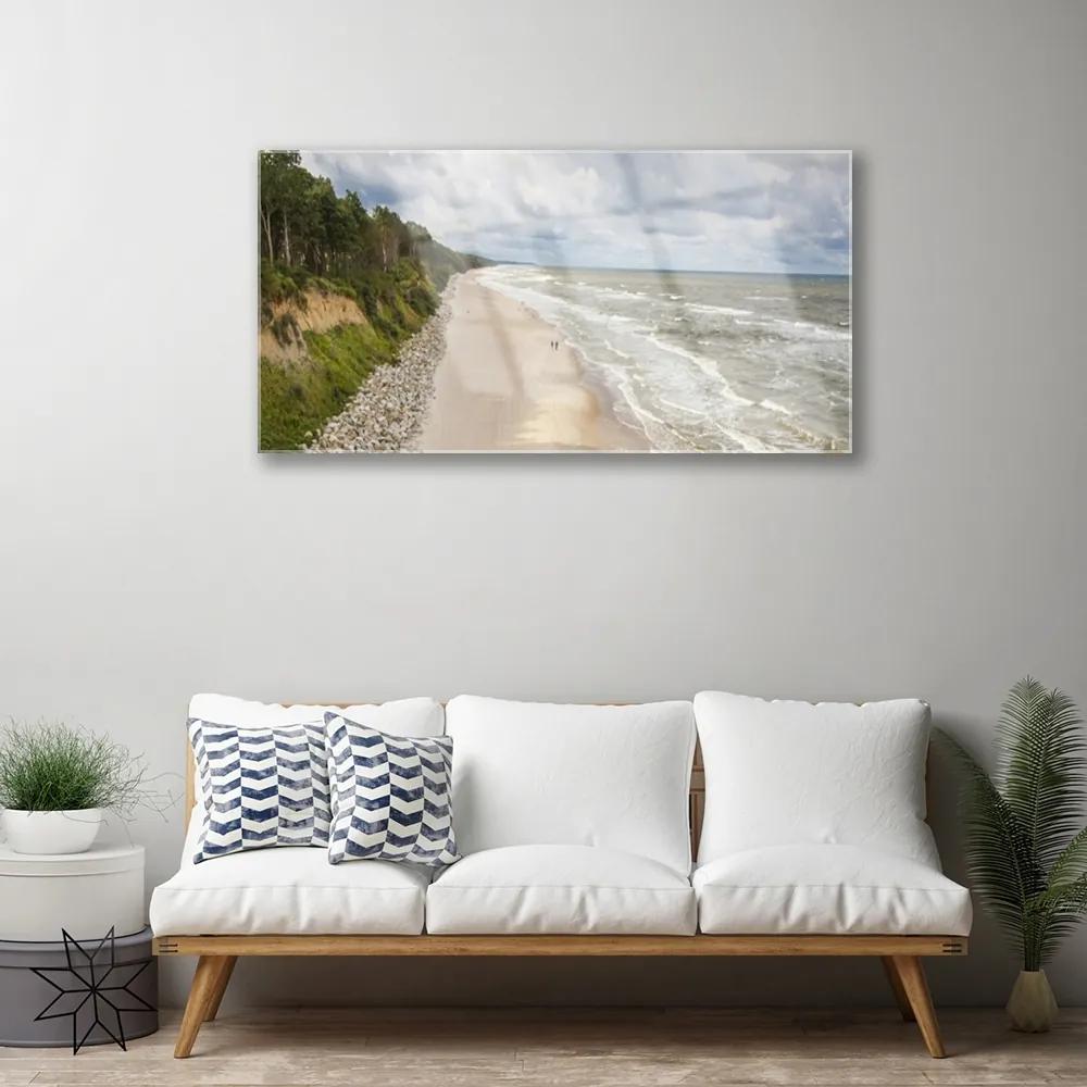 Quadro acrilico Spiaggia, mare, albero, natura 100x50 cm