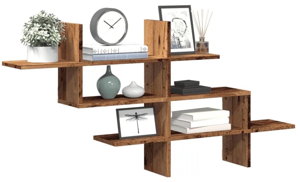 Scaffale A Parete Legno Vecchio 124,5x18x60,5 Cm İn Truciolato /