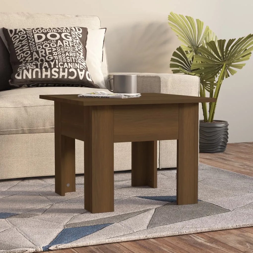 Tavolino Da Salotto Rovere Marrone 55x55x42 Cm İn Truciolato /
