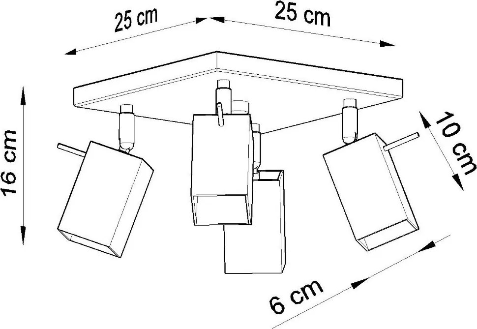 Lampada da soffitto 4xGU10 MERIDA 4 Orientabile in Acciaio